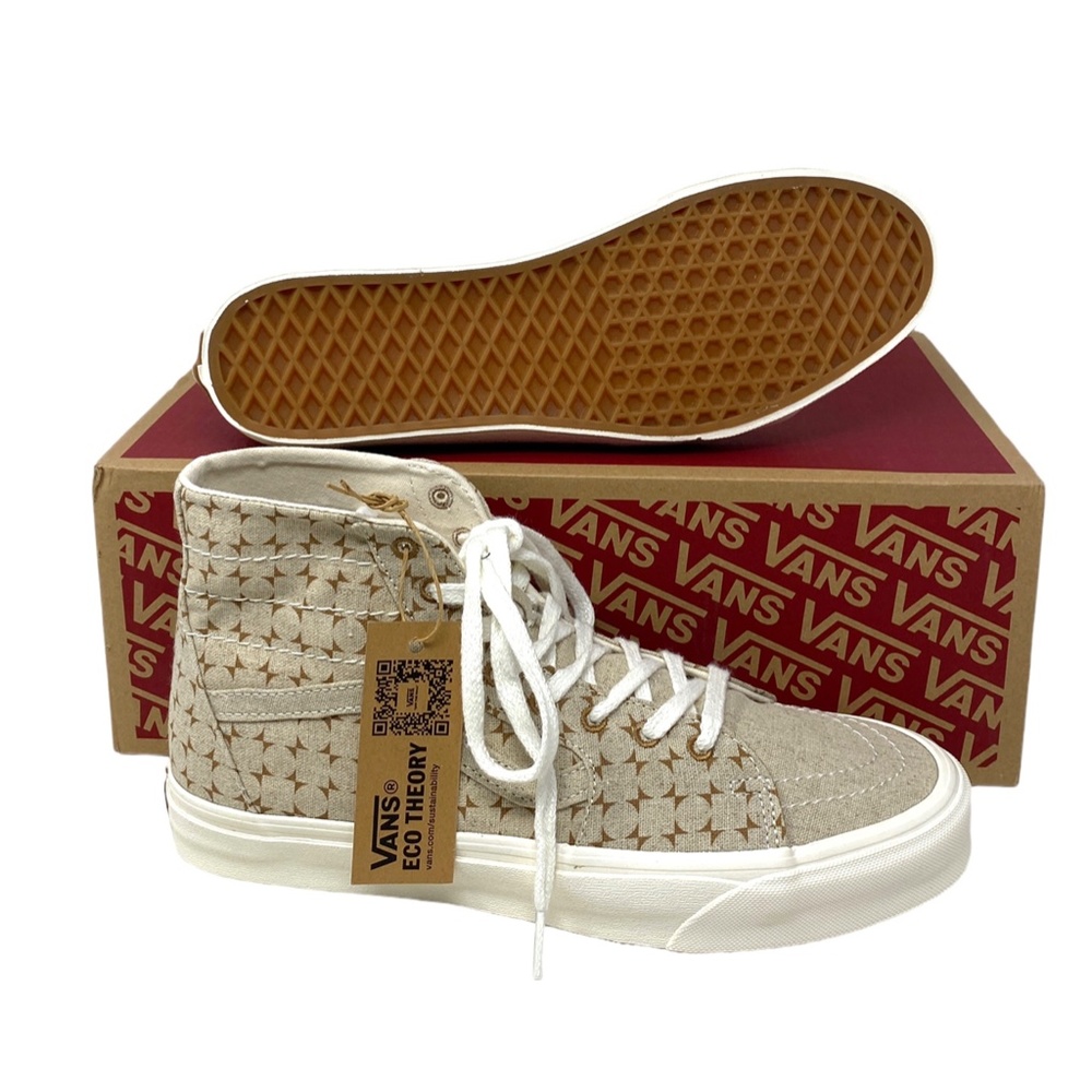 VANS Sk8-Hi Tapered Shoes High Top Canvas Beige Men’s Size Sneakers VN0A5KRUBRO - Picture 4 of 9